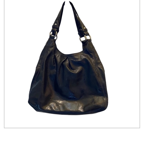 COACH Maggie Crinkle Gunmetal Metallic Hobo Bag D0982-13900 - Picture 2 of 12